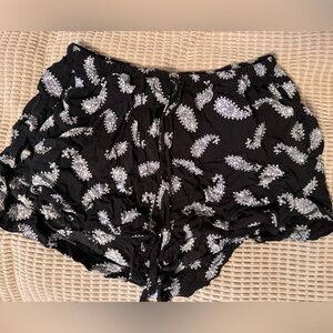 Black paisley shorts